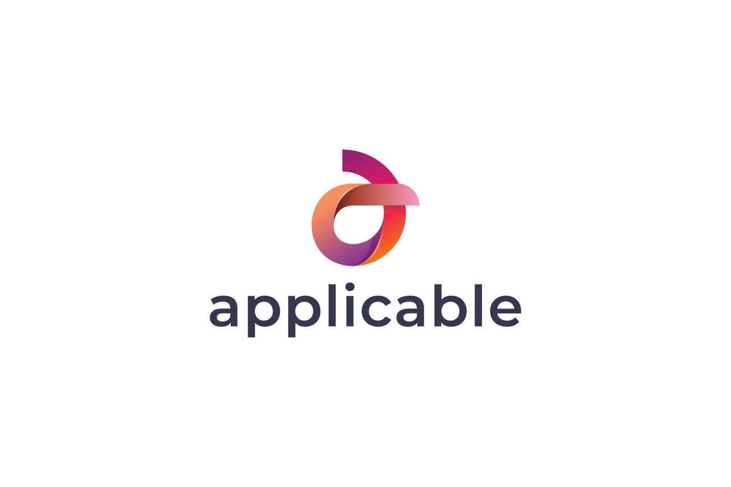 Letter a modern 3d gradient colour technological application logo vector