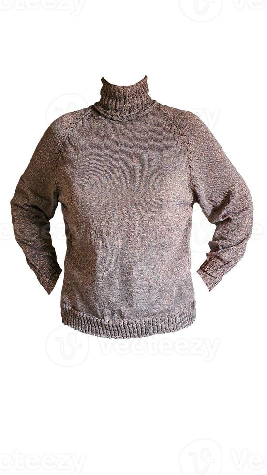 Knitted handmade products. Knitted fabric from colored threads.White background. Isolate. photo
