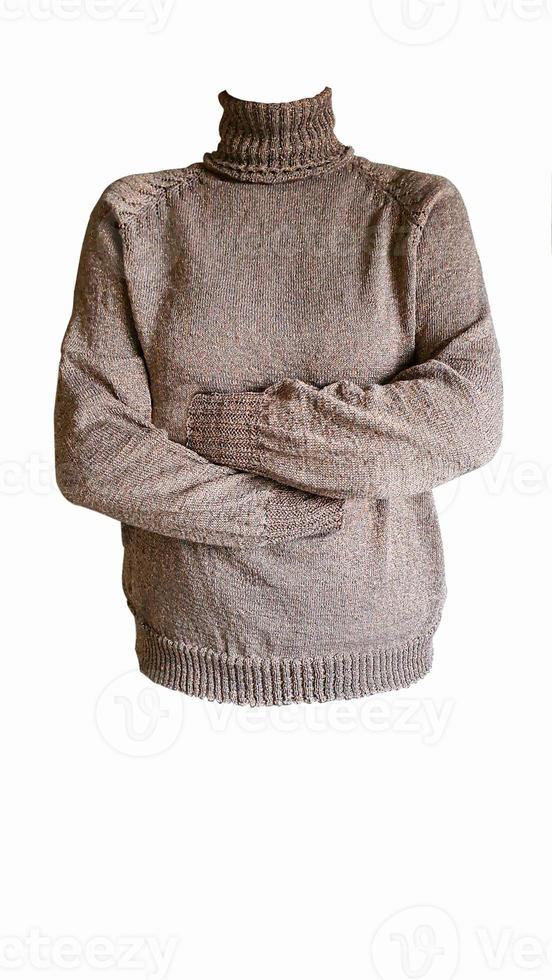 Knitted handmade products. Knitted fabric from colored threads.White background. Isolate. photo