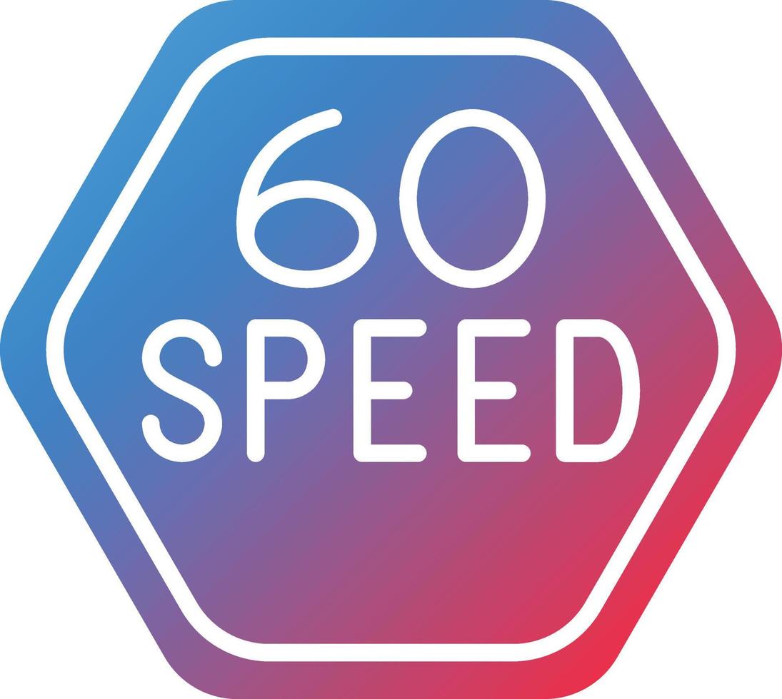 Vector Design 60 Speed Limit Icon Style