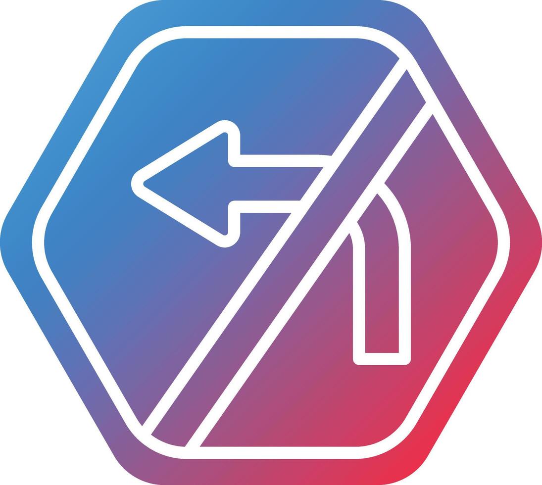 Vector Design No Left Turn Icon Style