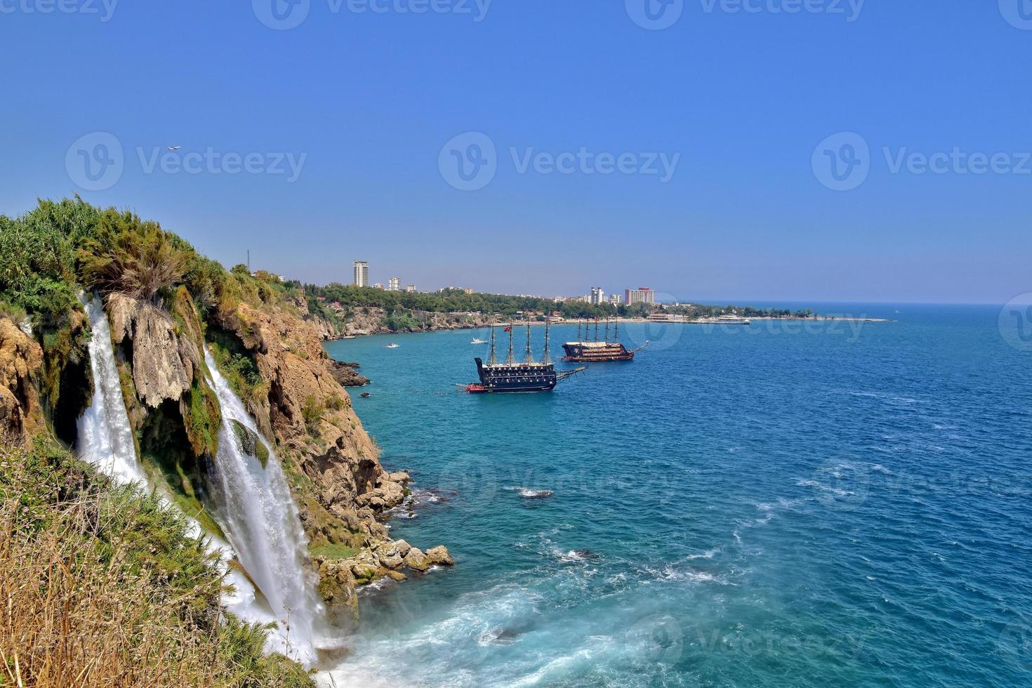 landscape with waterfalls in the Turkish city of Antalya photo