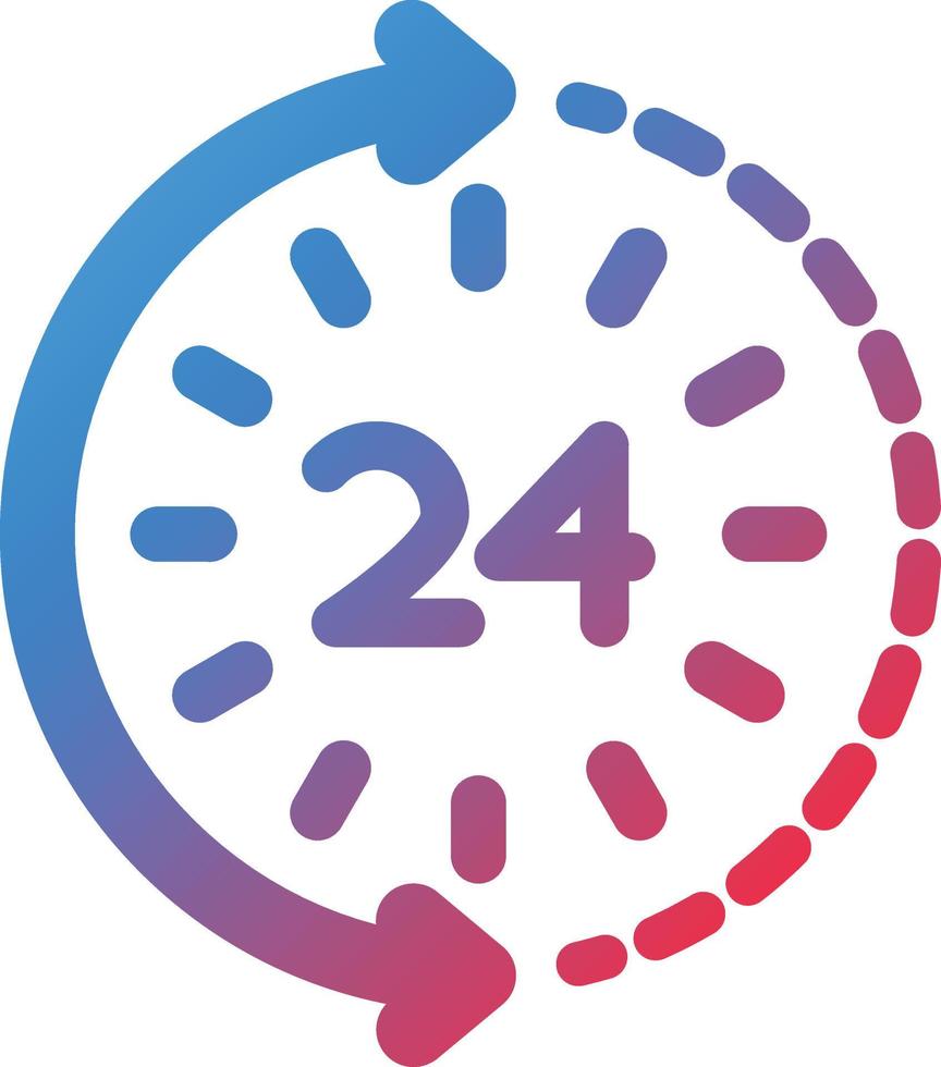 Vector Design 24 Hours Icon Style