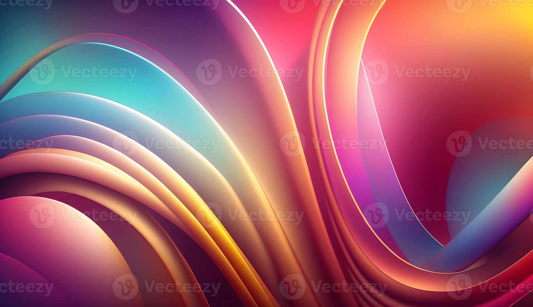 Abstract 3D Holographic Iridescent Render with Fluid Organic Wave and Colorful Glass Gradient, Design Visual for Background Wallpaper Banner Poster or Cover, Pro Photo