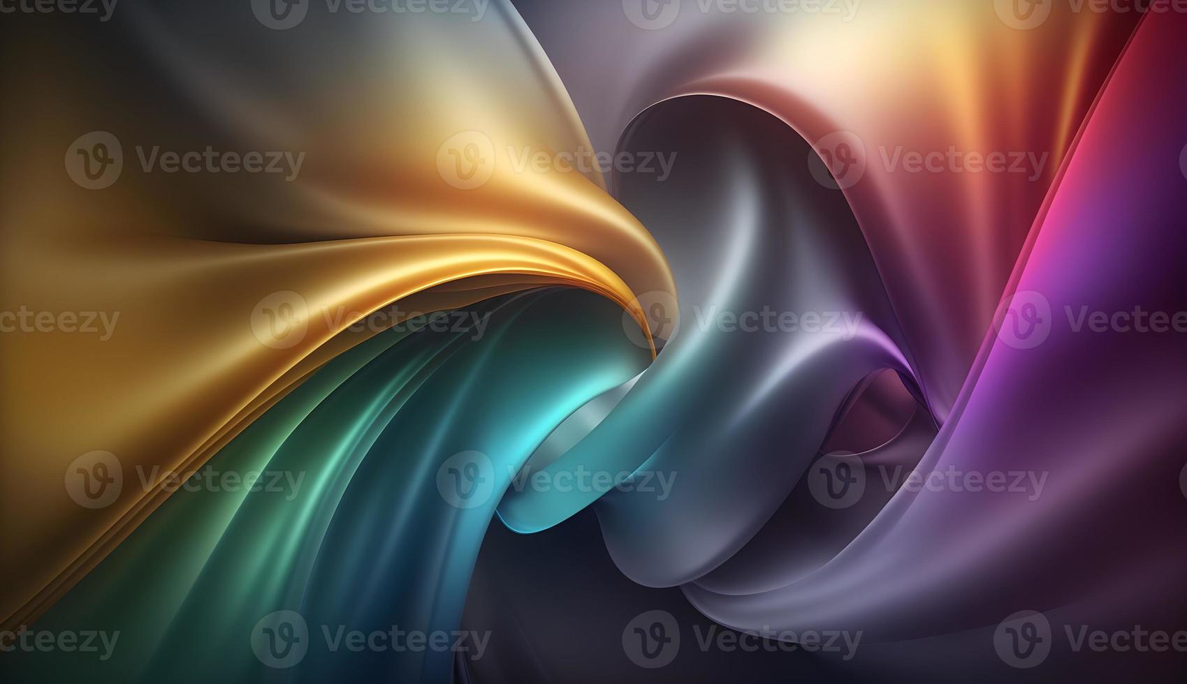 3d iridescent gradient background for wallpaper cover, Vibrant colourful gradient holographic twisted fabric for banner, background. Pro Photo