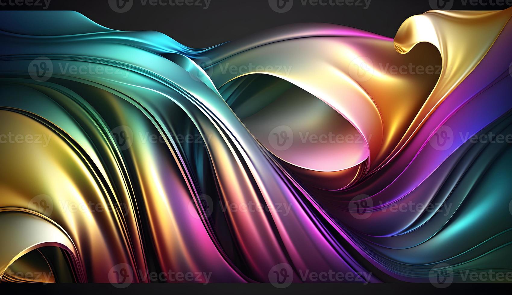 Abstract 3d twisted metallic fabric render background, holographic iridescent gradient background, Premium and luxury gradient background, Pro Photo