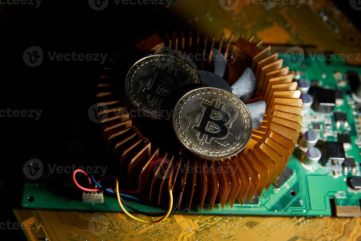 cryptocurrency, bitcoin on a chip, blockchain photo