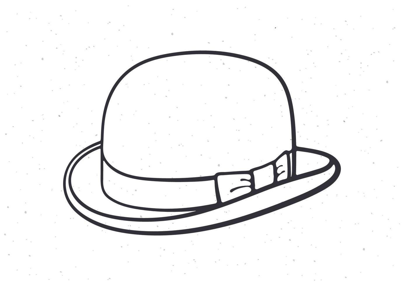 Hand drawn doodle of retro bowler hat vector