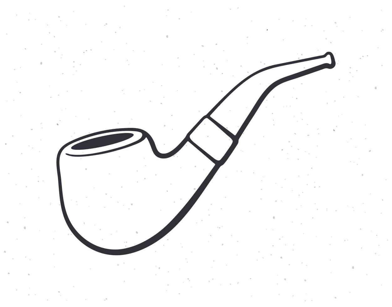 Hand drawn doodle of retro smoking pipe vector