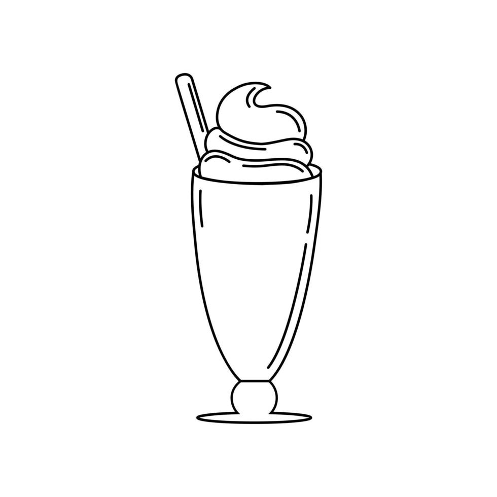 milkshake vector icon. Ice cream illustration sign. cream cocktail symbol.