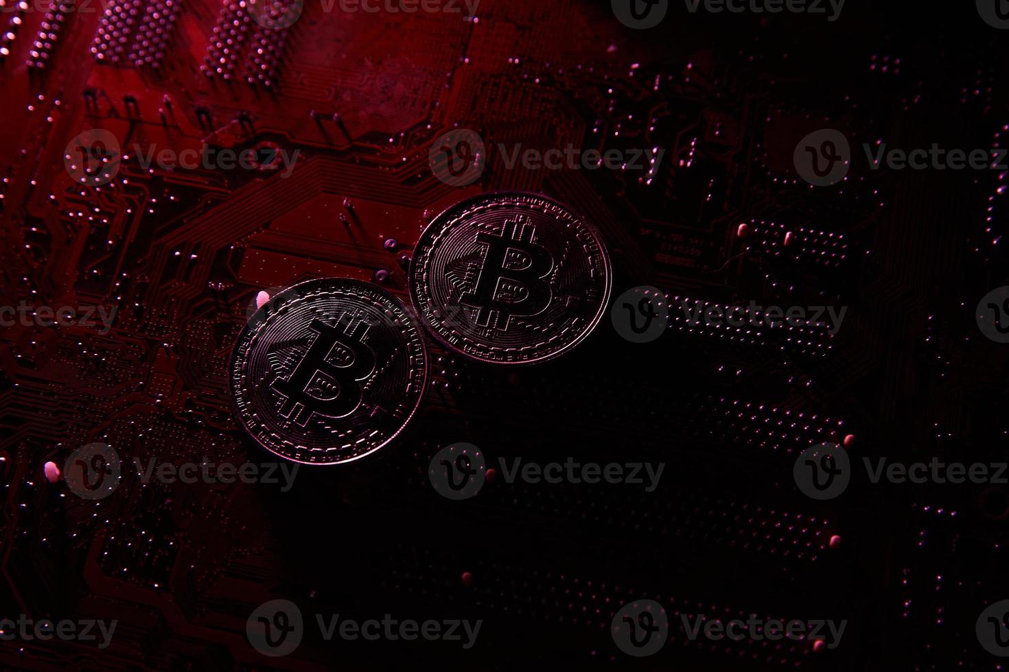 cryptocurrency, bitcoin on a chip, blockchain photo