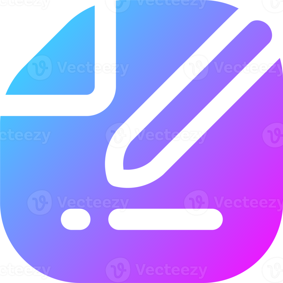 Edit icon in gradient colors. Register signs illustration. png