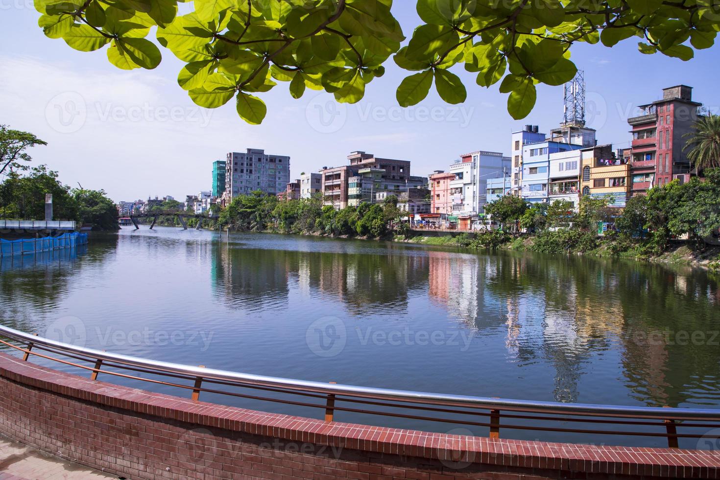 Landscape view of  Lake in Rasel park Narayangonj city, Bangladesh photo