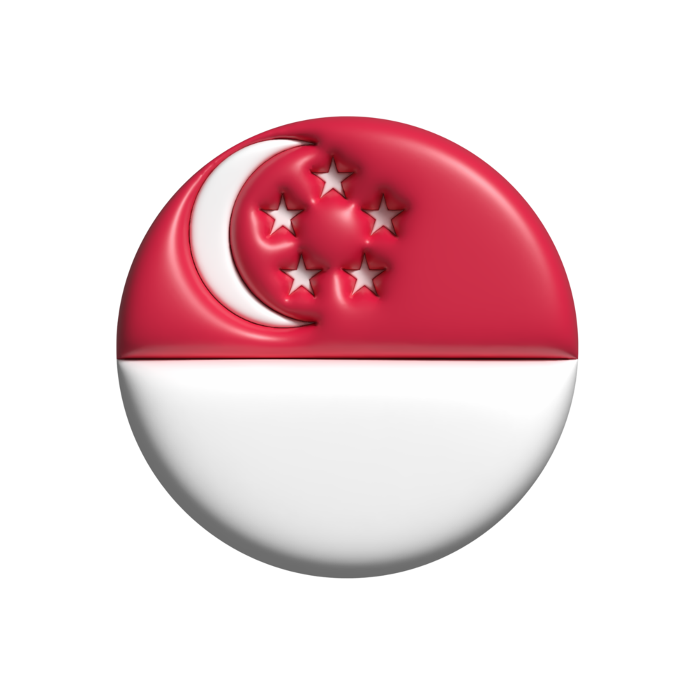 Singapore flag. 3d render png