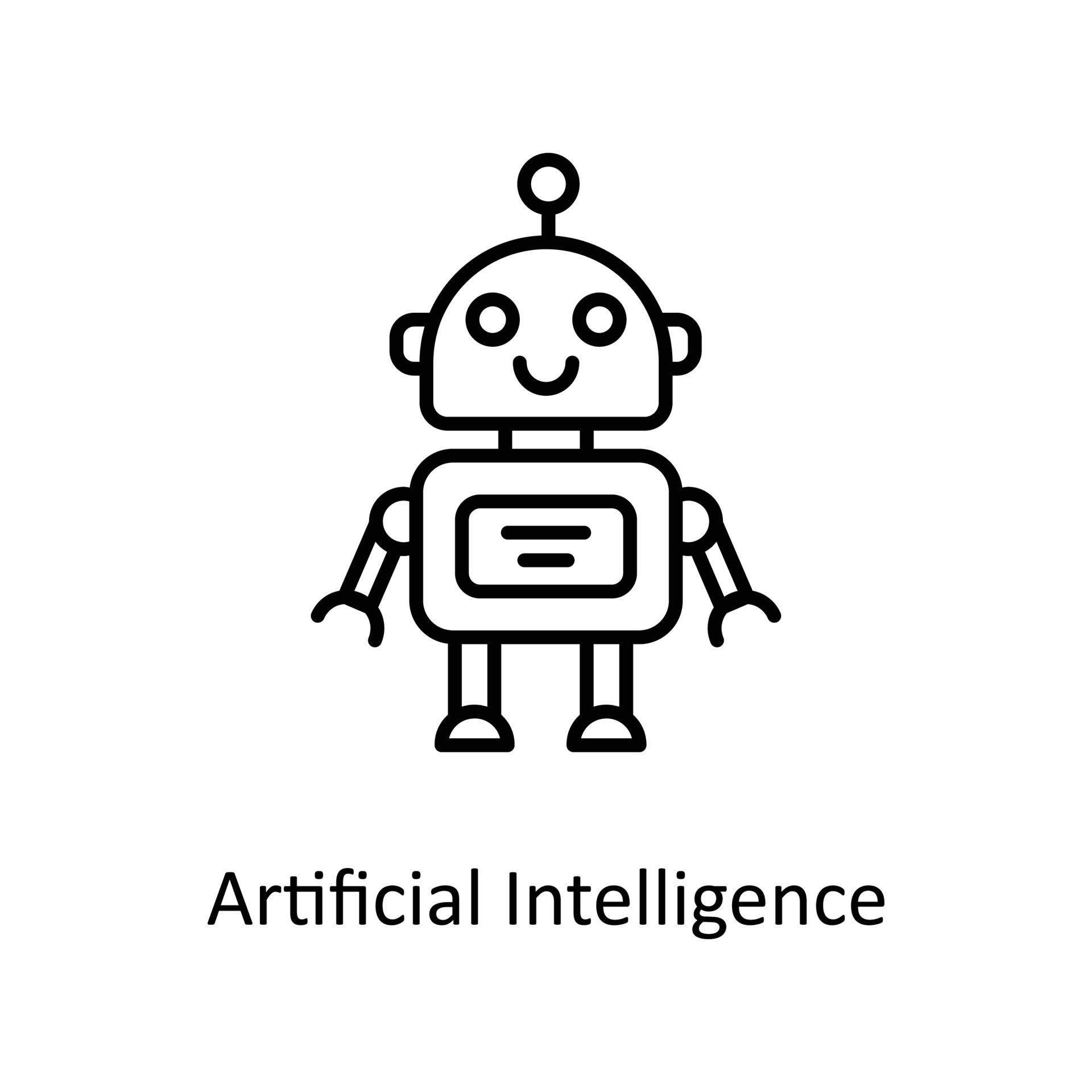 artificial intelligence Vector outline Icons. Simple stock illustration ...