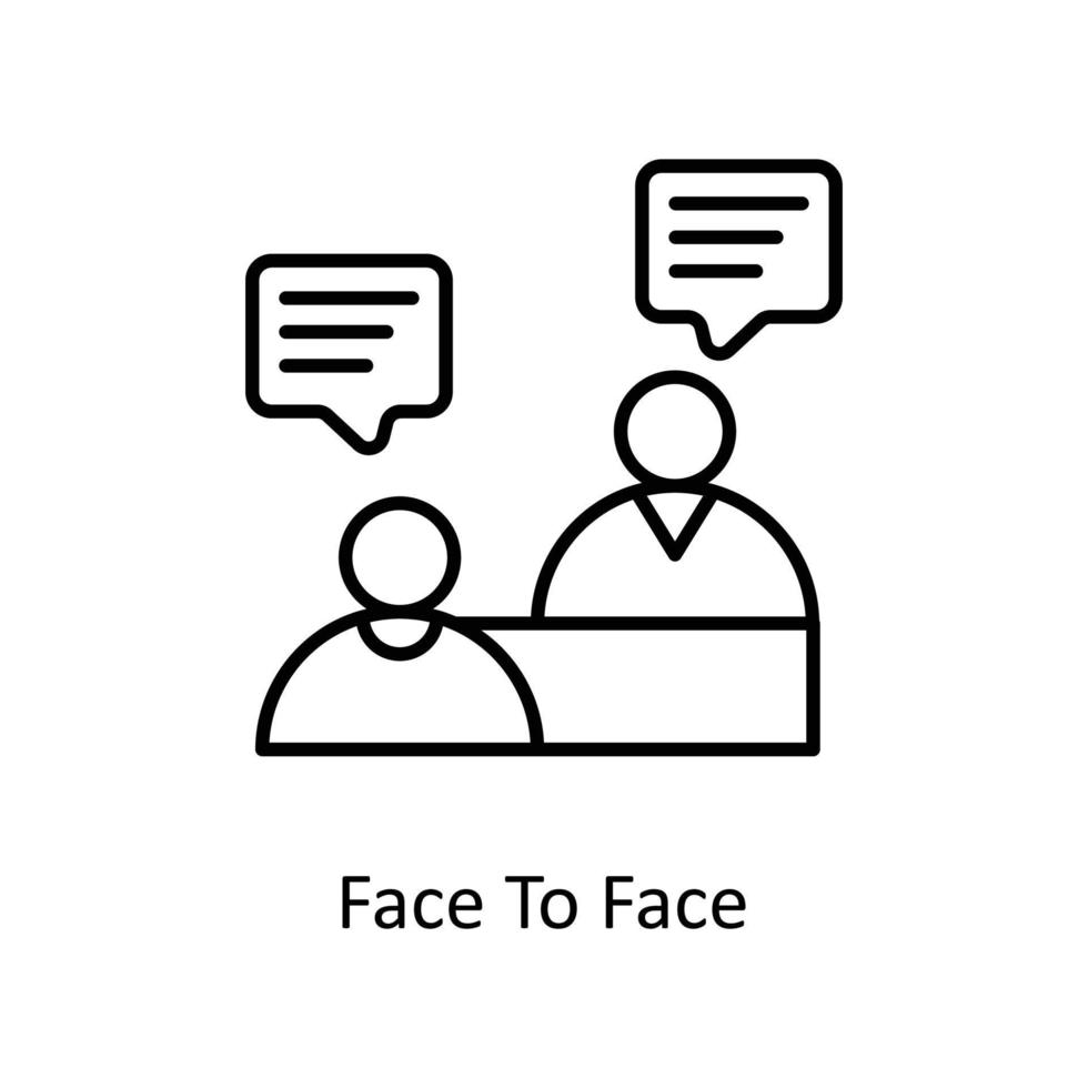 face to face Vector  outline Icons. Simple stock illustration stock