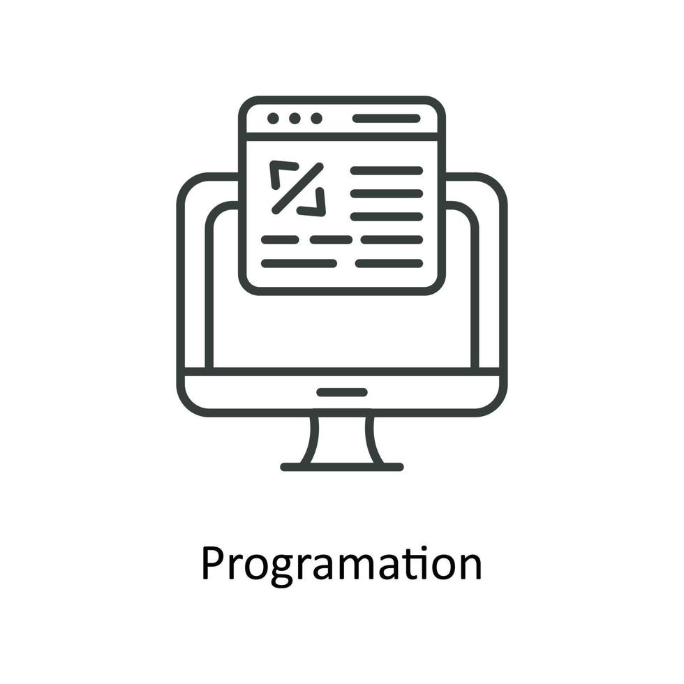 programation Vector outline Icons. Simple stock illustration stock ...