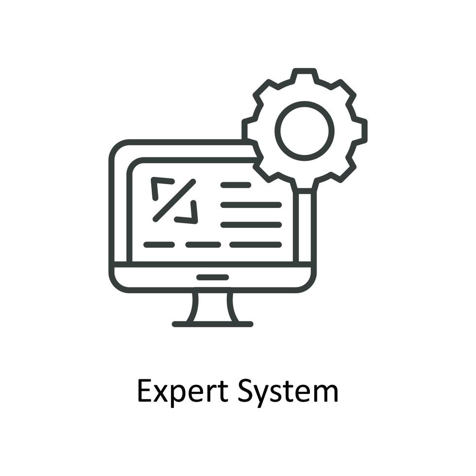 expert system Vector  outline Icons. Simple stock illustration stock