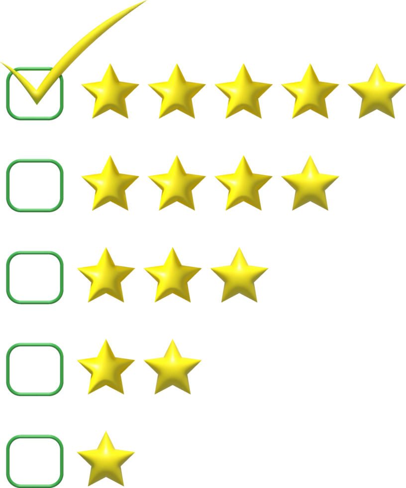 review 3d rating stars for best excellent services rating for satisfaction. Review for quality customer rating feedback. png