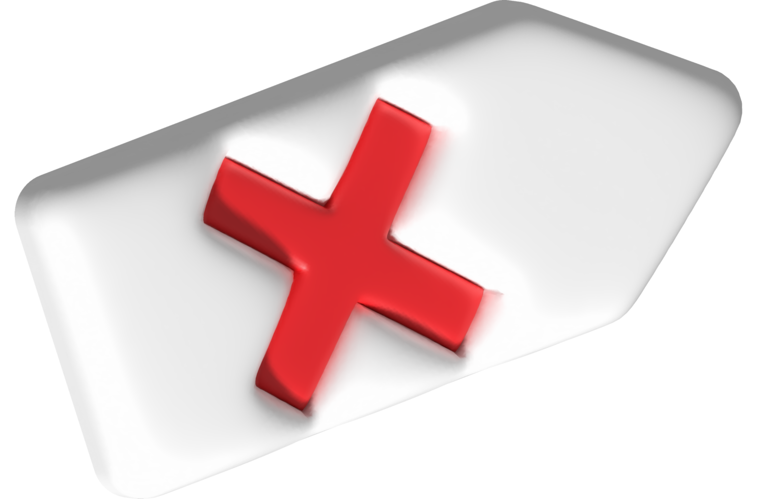 cross check mark icon button and no or wrong symbol on reject cancel sign button . rendering 3D. png