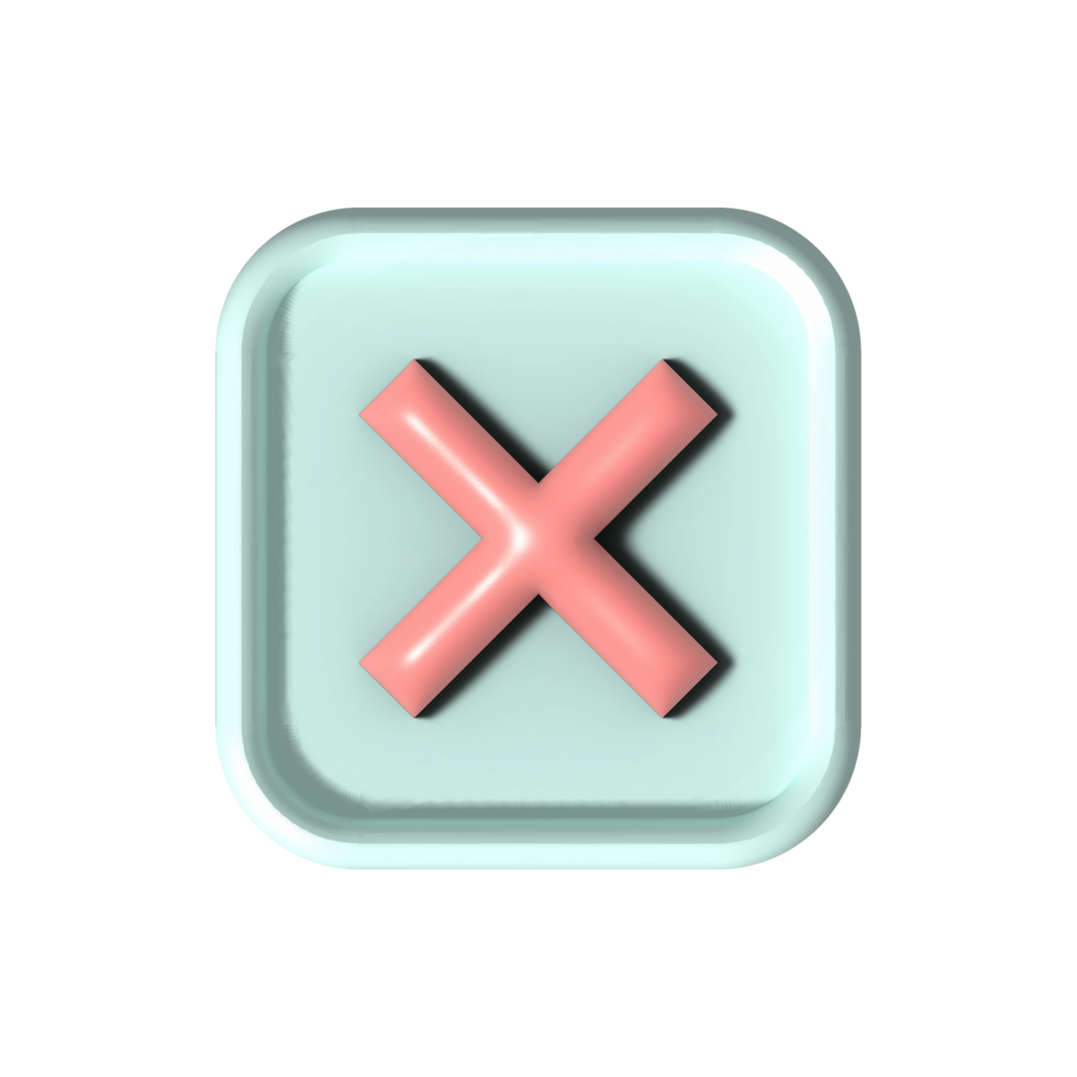 cross check mark icon button and no or wrong symbol on reject cancel sign button . rendering 3D. png