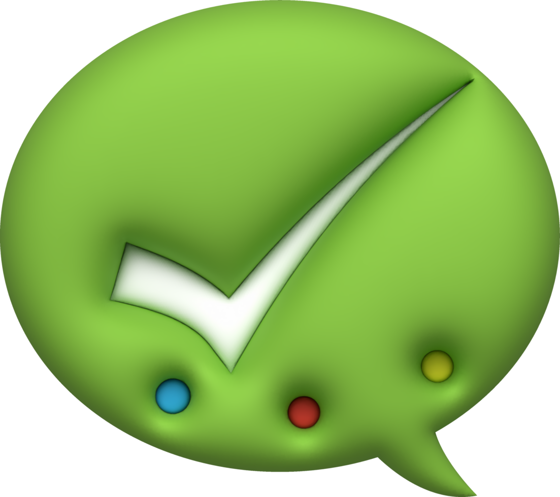 3D illustration Like or correct symbol,Confirmed or approved button png