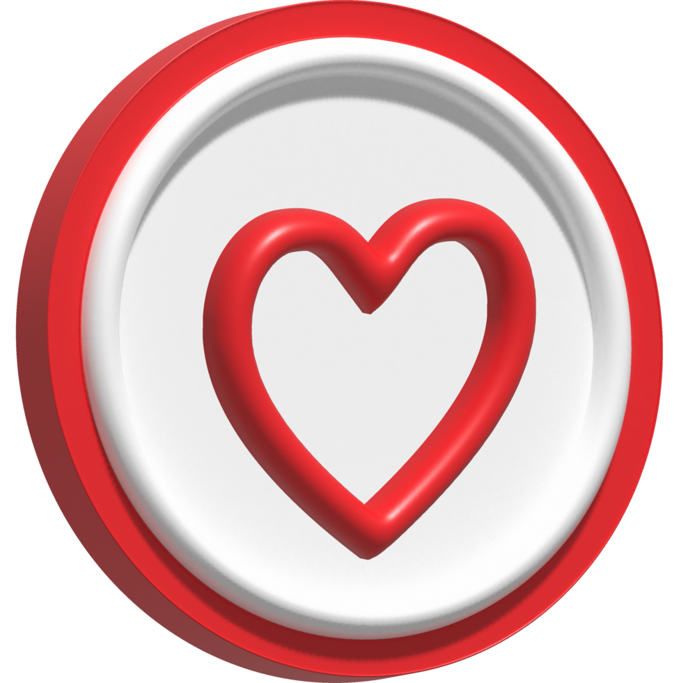 Valentine concept love heart for graphic decorate. 3d render illustation png