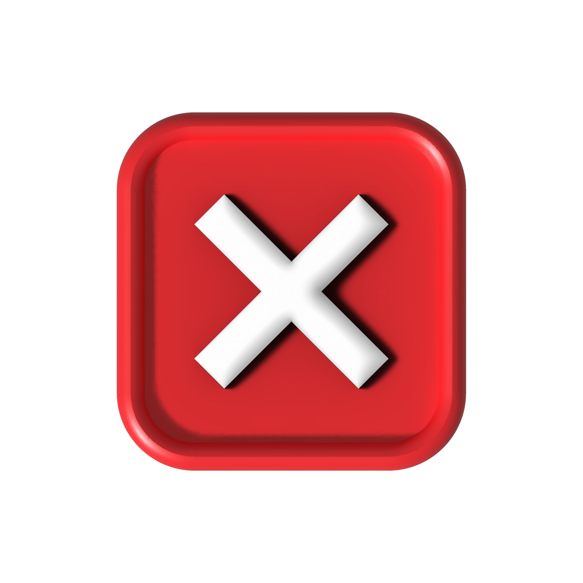 cross check mark icon button and no or wrong symbol on reject cancel sign  button . rendering 3D. 22377766 PNG