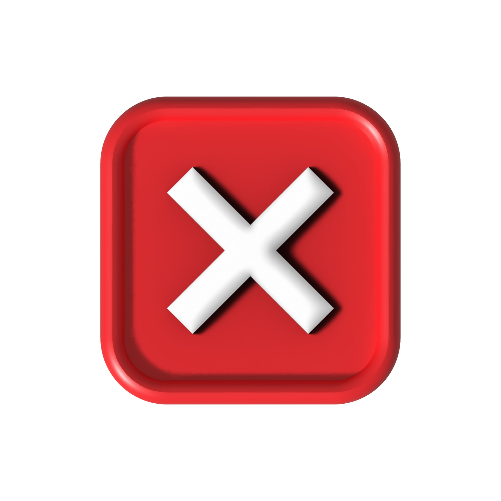 cross check mark icon button and no or wrong symbol on reject cancel sign  button . rendering 3D. 22377766 PNG