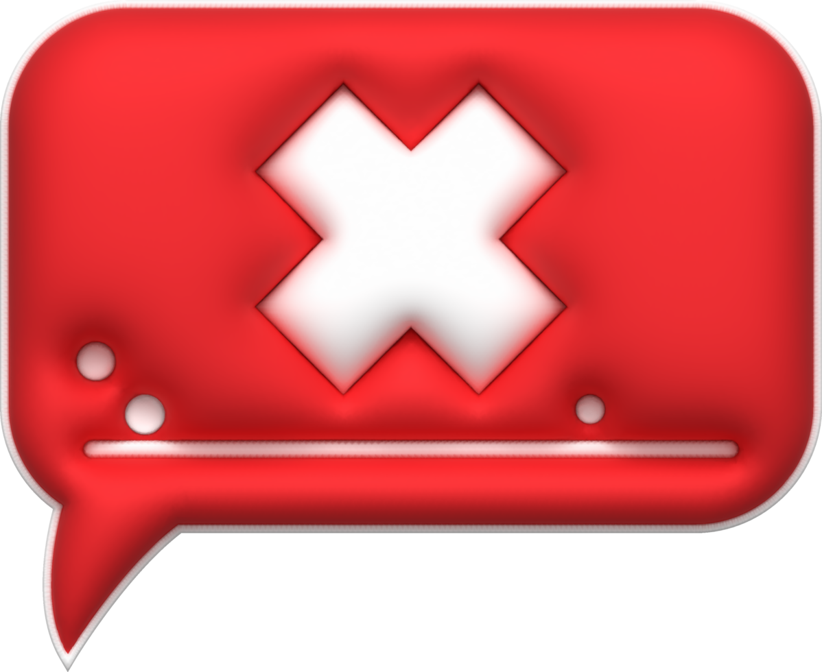 cross check mark icon button and no or wrong symbol on reject cancel sign button . rendering 3D. png