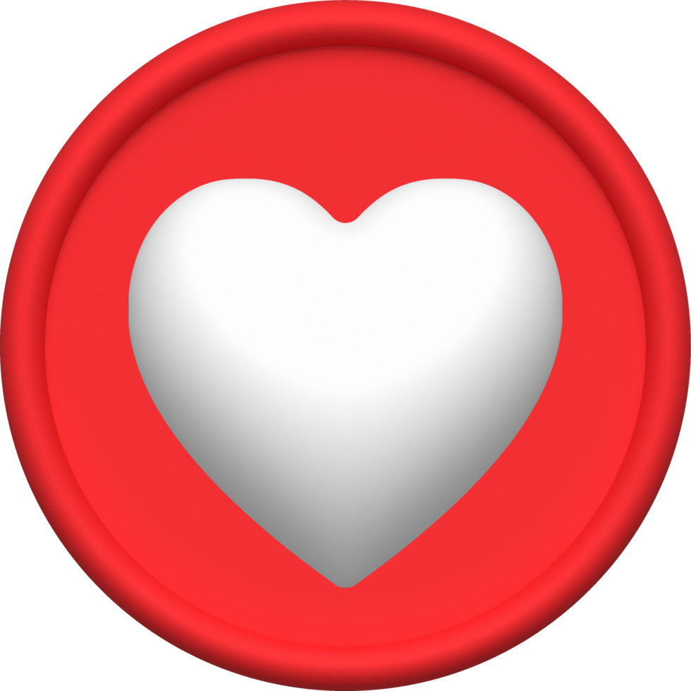 Valentine concept love heart for graphic decorate. 3d render illustation png