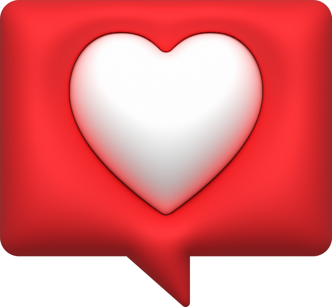 Valentine concept love heart for graphic decorate. 3d render illustation png