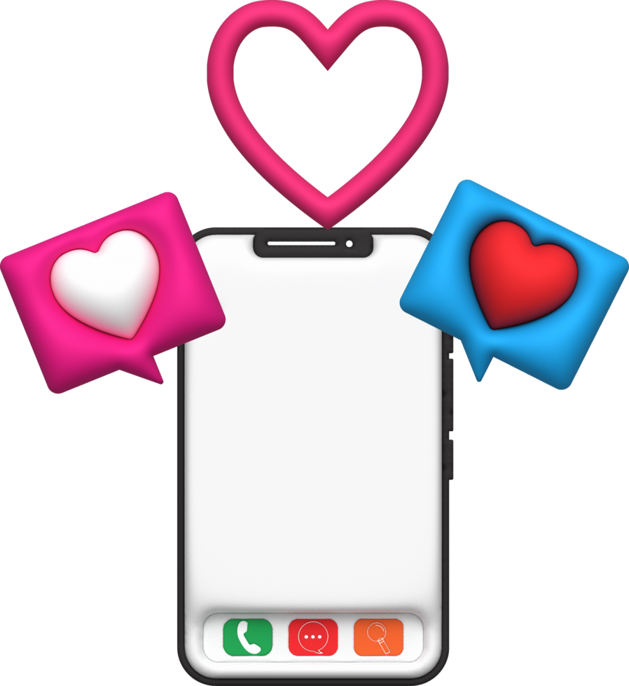 Valentine concept love heart for graphic decorate. 3d render illustation png