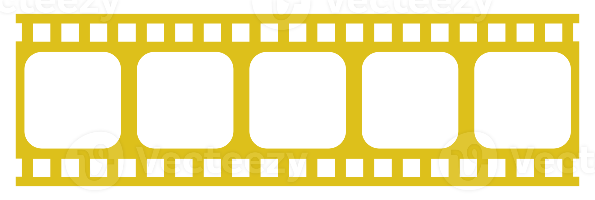 Silhouette of the Filmstrip for Art Illustration, Movie Poster, Apps, Website, Pictogram or Graphic Design Element. Format PNG