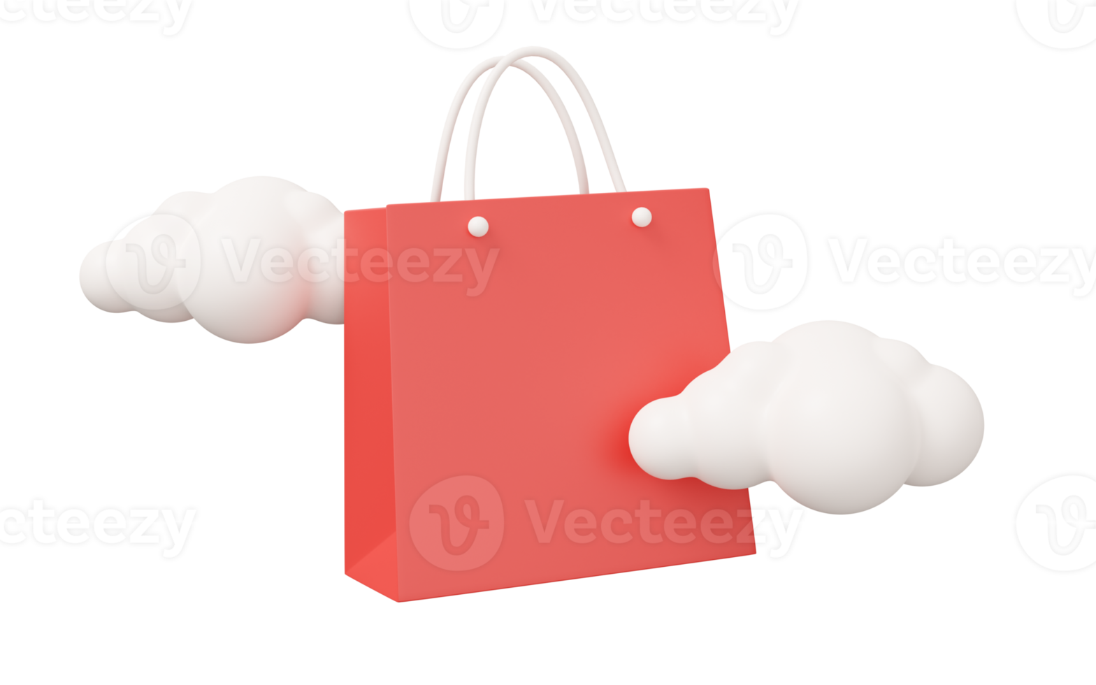 paper bag cloud 3d render png