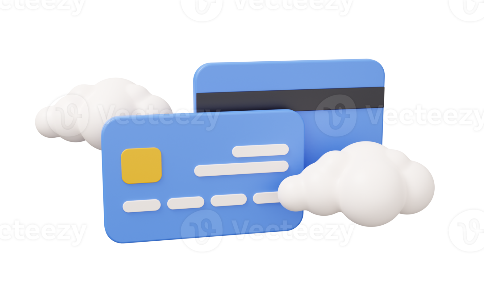 crédit carte nuage 3d illustration png