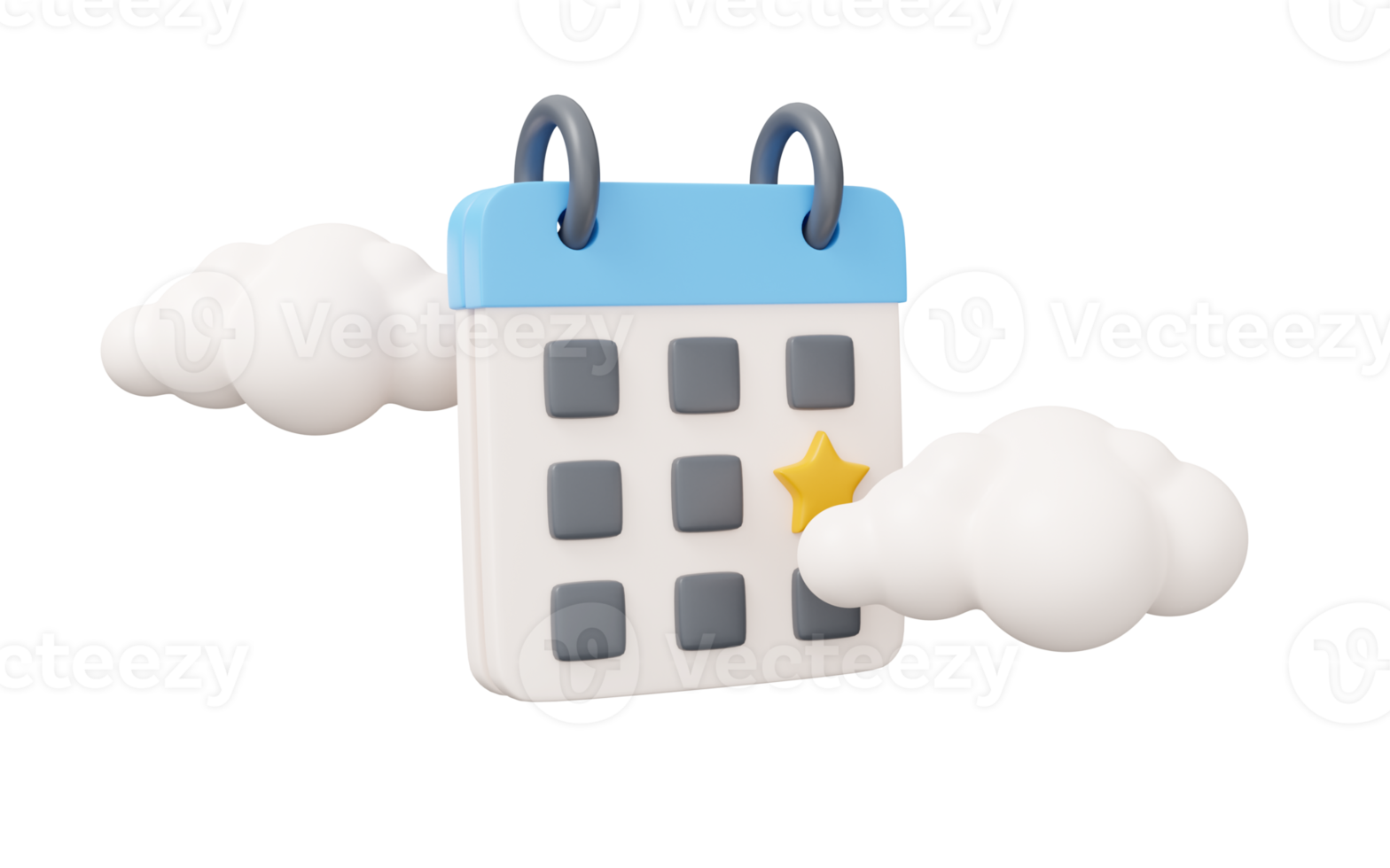 calendar cloud 3d render png