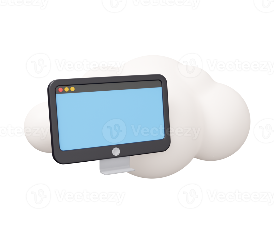 computer cloud 3d illustration png