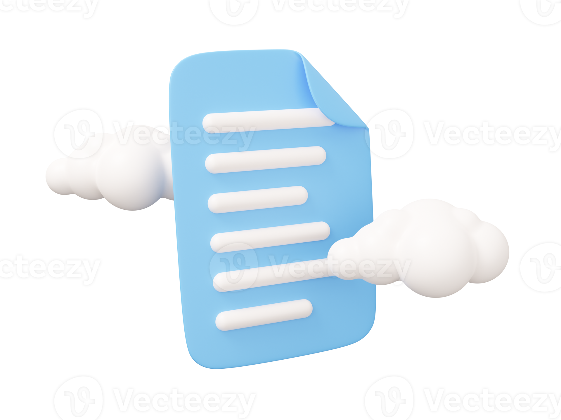 document cloud 3d illustration 22378335 PNG