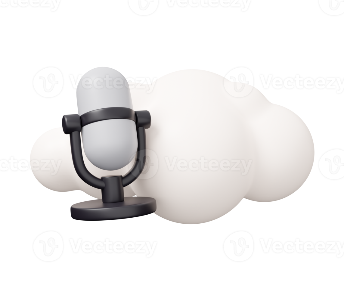 microphone cloud 3d illustration png