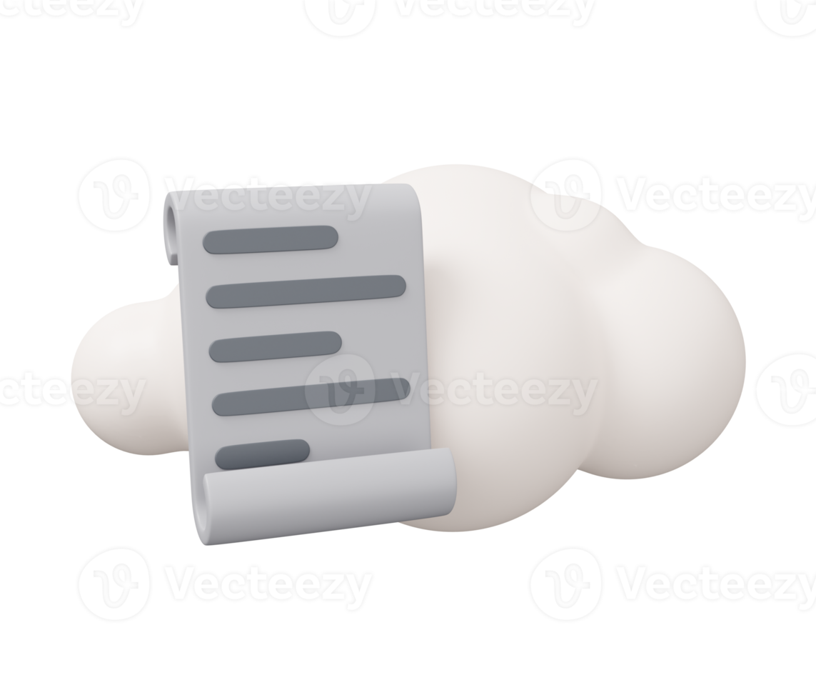 paper scroll cloud 3d illustration png