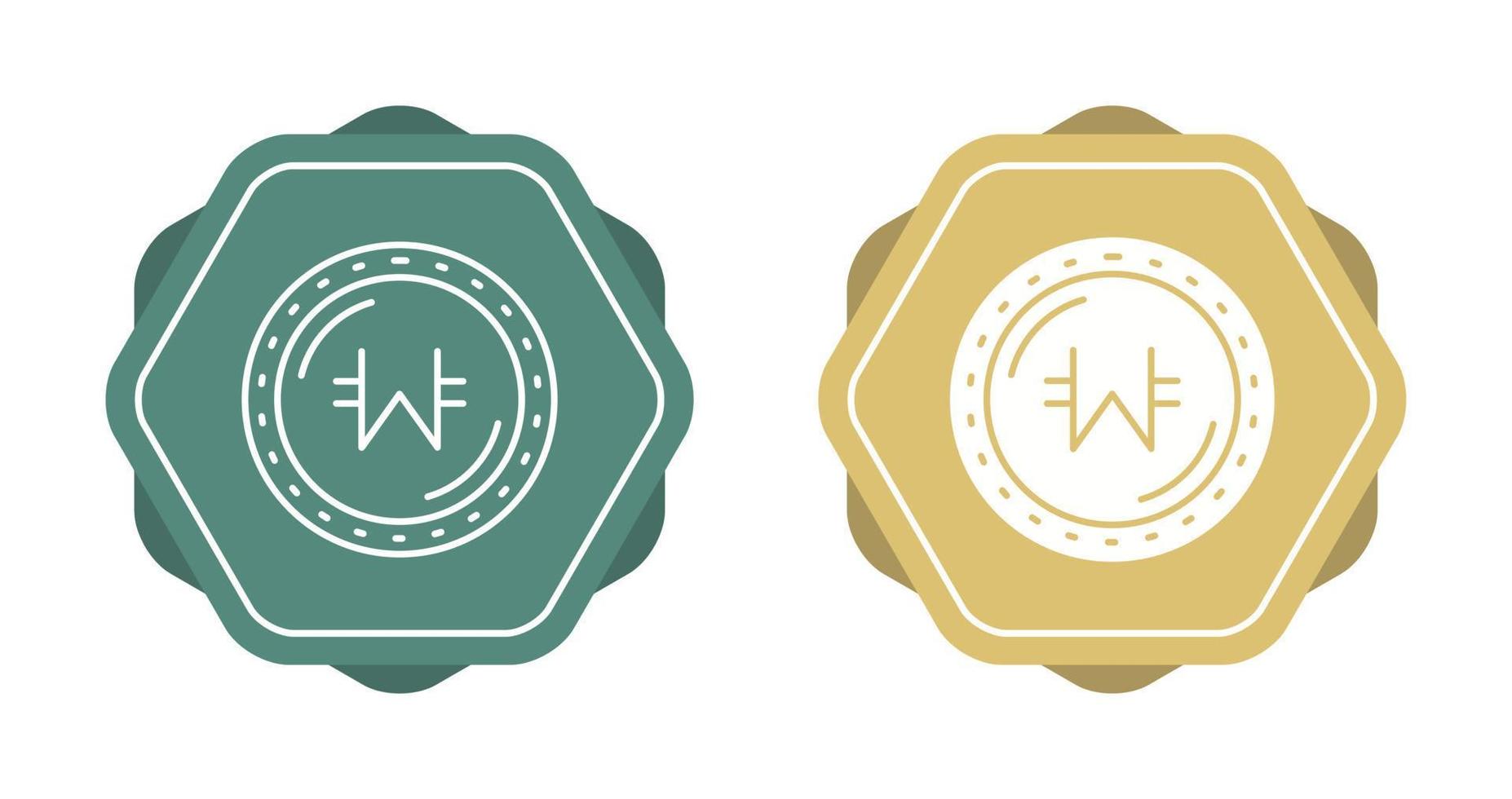 Won Currency Vector Icon