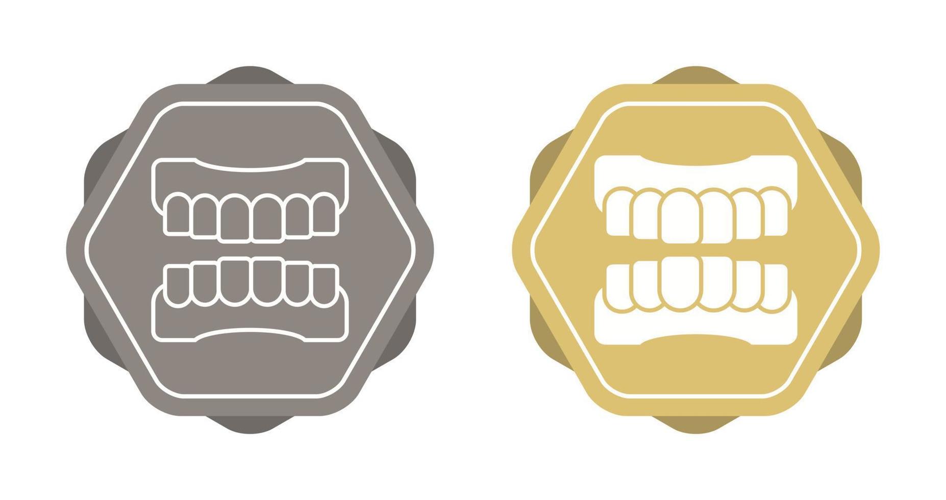 icono de vector de dentadura postiza