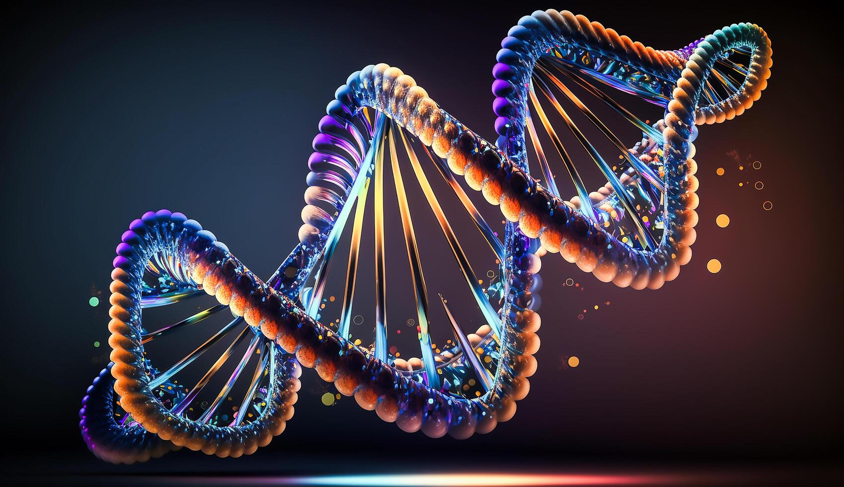 vistoso humano adn hebra rodeado, adn estructura, generativo ai