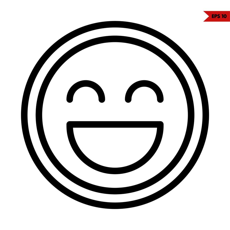 emoticon line icon vector