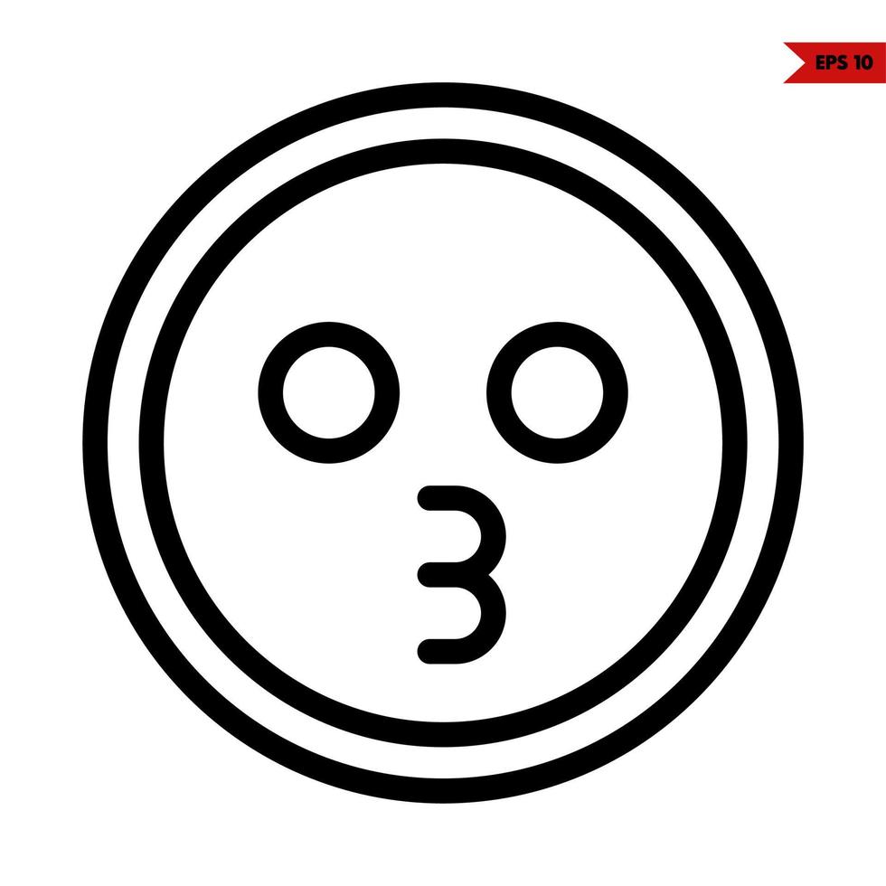 emoticon line icon vector