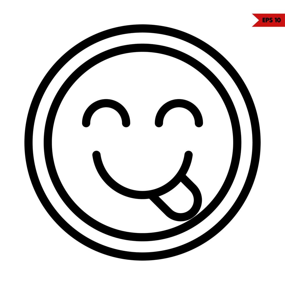 emoticon line icon vector