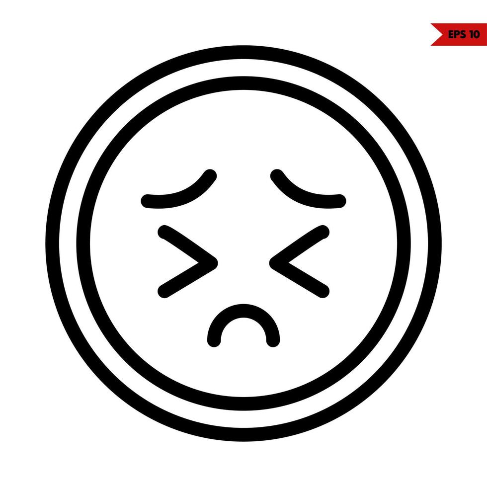 emoticon line icon vector