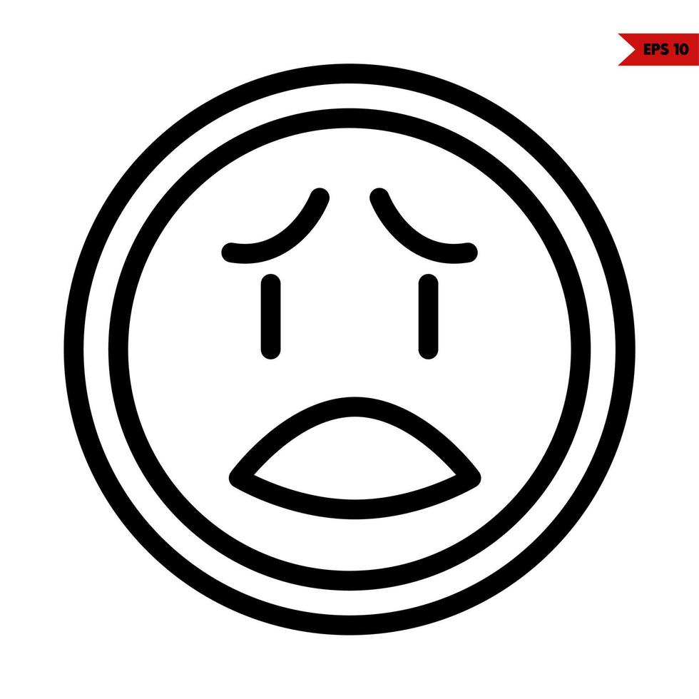 emoticon line icon vector