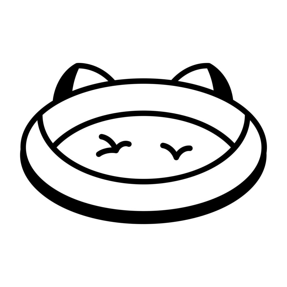 Trendy Cat Bowl vector